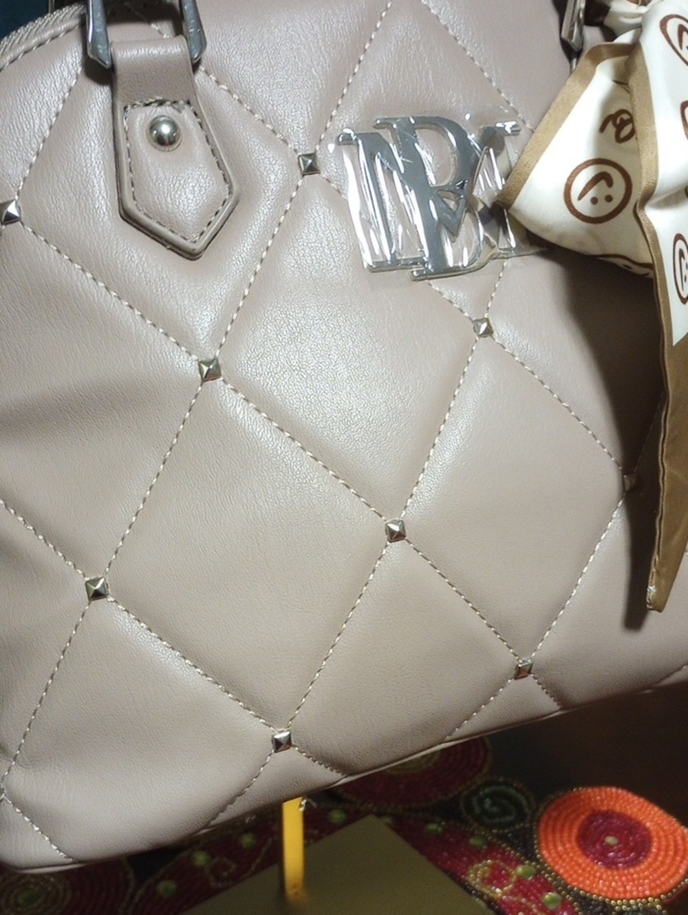 Quilted Dome Satchel w/Crossbody Strap - Picture 14 of 16